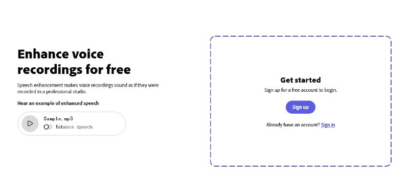 Adobe Podcast：语音录音增强工具传送门 | #工具Adobe Podcast：语音录音增强工具传送门 | #工具