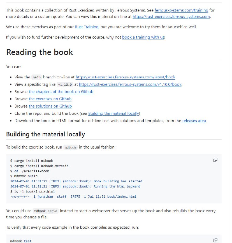 Ferrous Systems Rust 练习集：Rust 语言学习者的综合练习资源，包含多种练习和解决方案，旨在帮助开发者深入掌握 Rust 编程语言