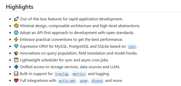 下一代Rust语言的可组合应用框架，为高效开发提供强大支持提供开箱即用的快速开发功能；支持MySQL、PostgreSQL和SQLite的高效ORM；集成多种框架，如actix-web、axum和dioxus，无缝对接开发需求zino-rs/zino | #框架下一代Rust语言的可组合应用框架，为高效开发提供强大支持提供开箱即用的快速开发功能；支持MySQL、PostgreSQL和SQLite的高效ORM；集成多种框架，如actix-web、axum和dioxus，无缝对接开发需求zino-rs/zino | #框架