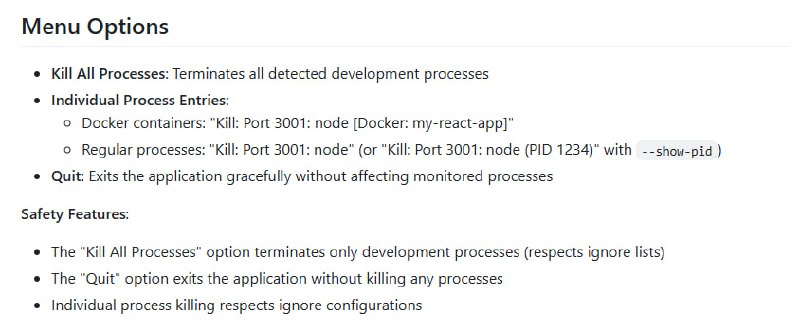 Port Kill：macOS 状态栏轻量级开发端口监控工具，专为监控和管理 2000-6000 端口上的开发进程设计