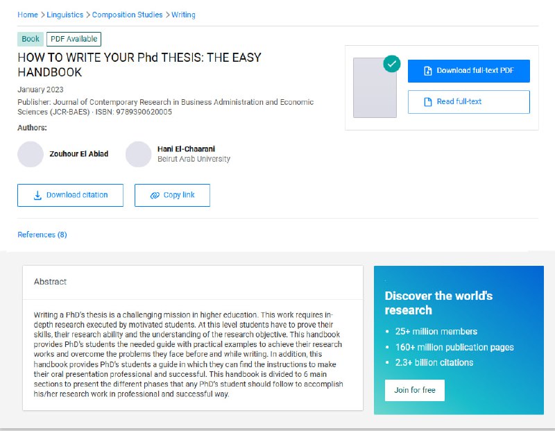 HOW TO WRITE YOUR Phd THESIS: THE EASY HANDBOOK | #论文写博士论文是一项艰巨但关键的学术挑战