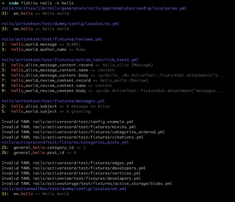 用于搜索 YAML 和 JSON 文件的Grep工具，它可以帮助搜索文件中特定的关键字并获取相关信息Flatito | #工具