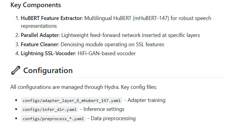 Miipher-2：基于HuBERT与Parallel Adapter的高质量语音增强开源实现，兼具轻量与高效，适用于多语言场景