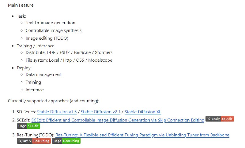 SCEPTER：用于训练、微调和生成模型推理的框架，包括文本到图像生成、可控图像合成、图像编辑等多种功能