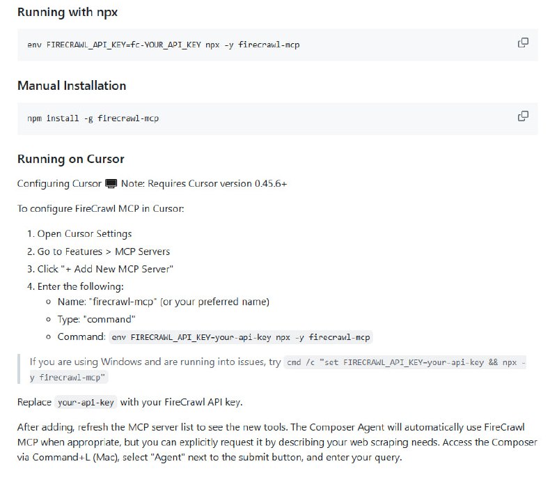 为Cursor、Claude等LLM客户端提供强大的网页爬取能力，让数据获取变得轻松高效