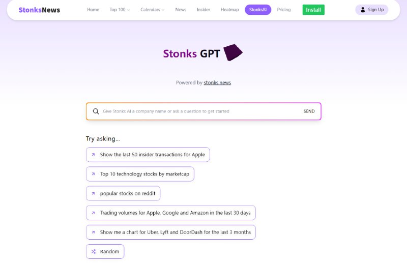 一种用于股票和金融数据的自然语言搜索工具