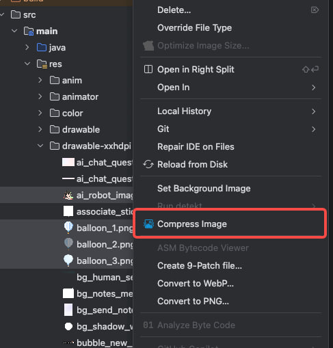 TinyPngCompressor：JetBrains IDE 内高效图像压缩利器，助力开发者无缝优化项目资源  • 支持 webP/png/jpg/jpeg 格式，基于 TinyPNG 强大压缩算法，显著减小文件体积  • 兼容最新 Android Studio Meerkat (2024.3+) 及 IntelliJ IDEA，紧跟开发环境升级  • 内置直观 UI，支持项目文件树批量压缩，压缩前后可视化对比，实时显示压缩比例和进度  • 自动识别剪贴板图片，智能跳过已压缩文件，操作便捷，节省重复工作时间  • 多种安装方式：插件市场一键安装、离线安装包及源码编译，灵活适配不同需求  • 本质上提升开发效率和项目性能，减少图片资源负担，优化用户体验和加载速度  TinyPngCompressor 将资源优化嵌入开发流程，推动高效自动化，避免手动繁琐操作，体现现代 IDE 插件服务于开发者的本质价值