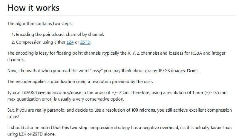 Cloudini：点云压缩的高效解决方案，让数据存储和传输更轻松压缩速度快，比传统算法快数倍；压缩率高，可减少50%以上存储空间；无缝对接PCL和ROS，兼容性强Cloudini：点云压缩的高效解决方案，让数据存储和传输更轻松压缩速度快，比传统算法快数倍；压缩率高，可减少50%以上存储空间；无缝对接PCL和ROS，兼容性强
