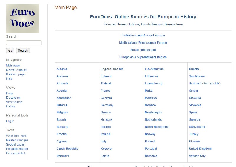 欧洲的主要历史文献，这些文献被转录、复制或翻译