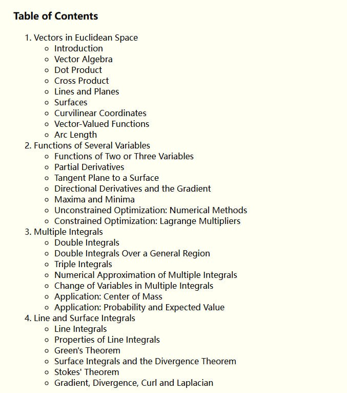 Vector Calculus：免费的多变量微积分教材，为完成单变量微积分课程的学生提供全面深入的学习资源