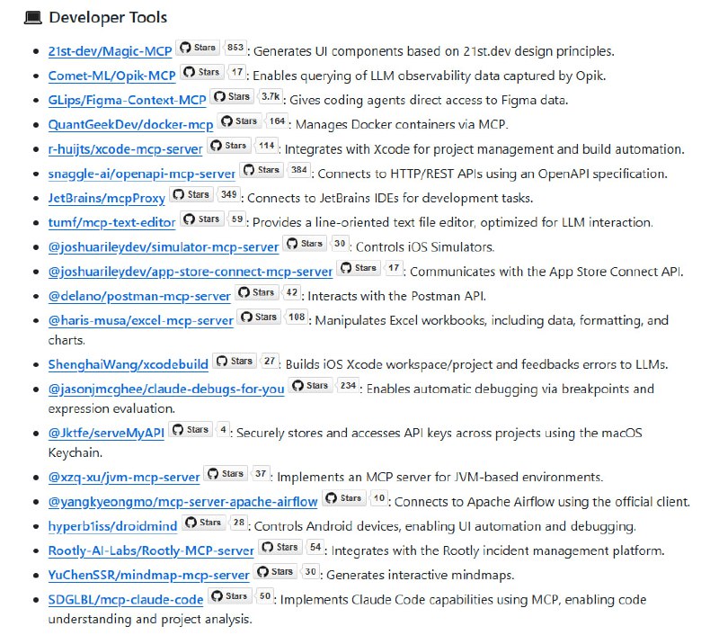 Awesome MCP Servers：为开发者提供全面的MCP服务器资源列表，助力快速接入和使用各类Agent