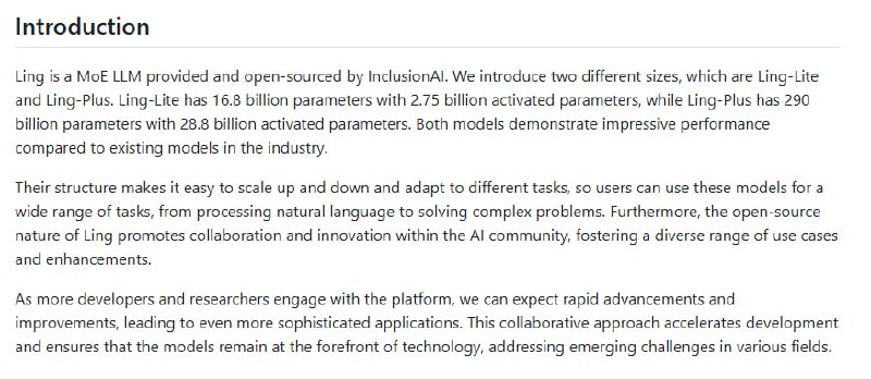 Ling：由InclusionAI开源的MoE（Mixture of Experts）大语言模型，为自然语言处理和复杂问题解决提供强大支持
