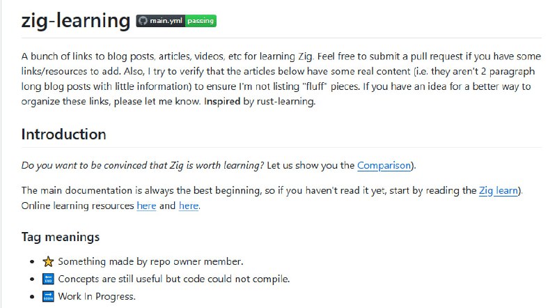 Zig 学习资源大全，系统梳理从入门到高级的优质内容，助力开发者深刻理解 Zig 语言生态与实践