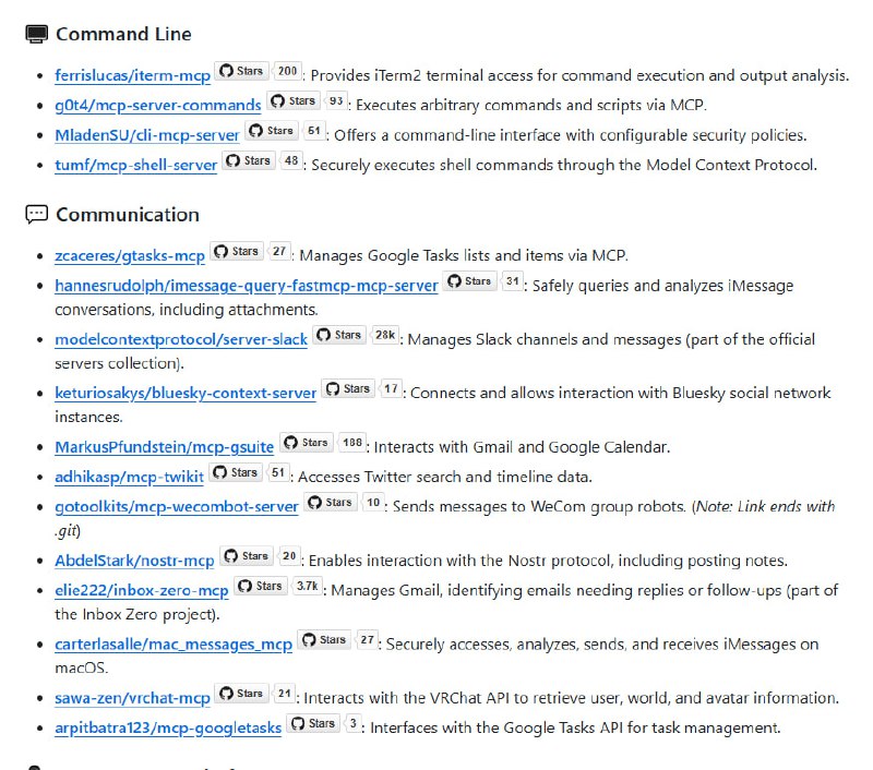 Awesome MCP Servers：为开发者提供全面的MCP服务器资源列表，助力快速接入和使用各类Agent