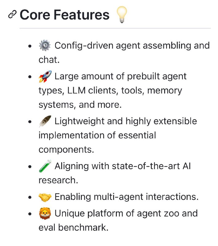 轻量可扩展的LLM驱动智能Agent和ALM研究框架，提供了构建、测试和评估智能Agent所需的基本组件