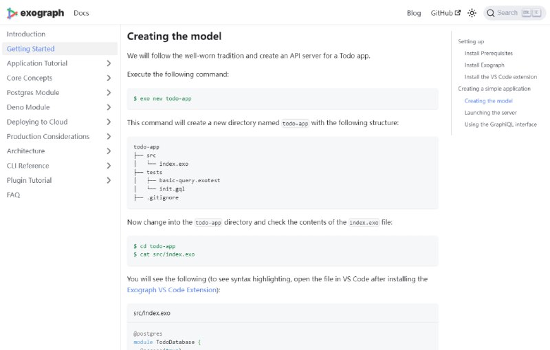 Exograph是一种声明式方式，用于创建灵活、安全且高性能的后端，提供 GraphQL 查询和变异 API