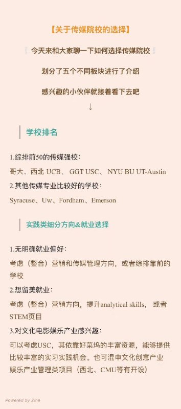传媒专业如何选校𝟏.学校排名 𝟐.实践类细分方向&就业选择𝟑.地理位置 𝟒.是否𝐒𝐓𝐄𝐌项目𝟓.其他传媒专业如何选校𝟏.学校排名 𝟐.实践类细分方向&就业选择𝟑.地理位置 𝟒.是否𝐒𝐓𝐄𝐌项目𝟓.其他