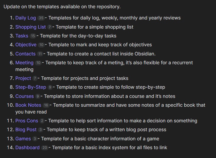 Obsidian Template：#Obsidian 实用 #模板 集