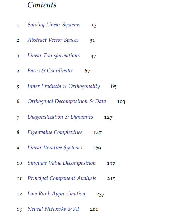 这份名为《Linear Algebra: Essence & Form》的教材由Robert Ghrist教授编写，系统深入阐述了线性代数的核心概念及其在现代工程中的应用，尤其聚焦于人工智能、数据科学、动力系统和机器学习等前沿领域