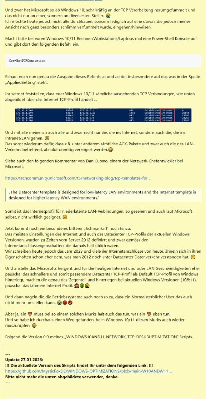 这个repo的作者认为Windows 10/11的默认 TCP 配置文件难以适应今天的互联网（基于2012年的网络做的参数适配），所以写了个脚本把windows默认只应用于数据中心的TCP配置文件搬过来替换掉现有的