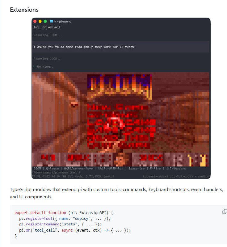 极简主义的编程工具哲学：Pi 凭什么让人用了就回不去 | homePi 是一个极简的终端编程工具，它几乎不内置任何功能，但可以通过扩展随意定制