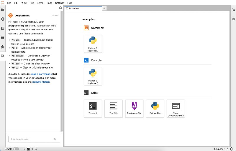 Jupyter发布官方子项目Jupyter AI，将生成式AI引入Jupyter notebooks，赋予用户解释和生成代码、修复错误、概括内容、询问关于本地文件的问题以及从自然语言提示生成整个notebook的能力