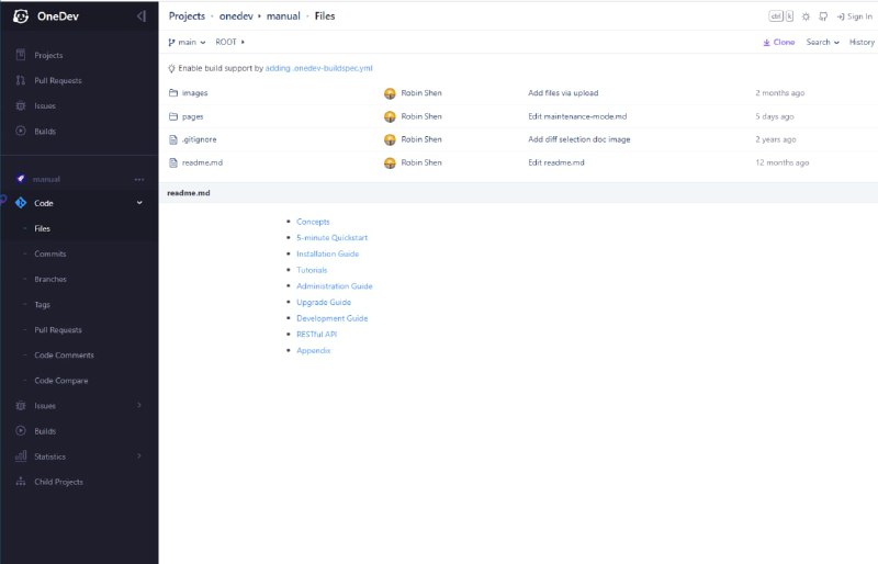 OneDev，这个在GitHub开源的整合了git、CI、CD，内置了强大的代码导航、搜索、比较、问题管理、看板等等
