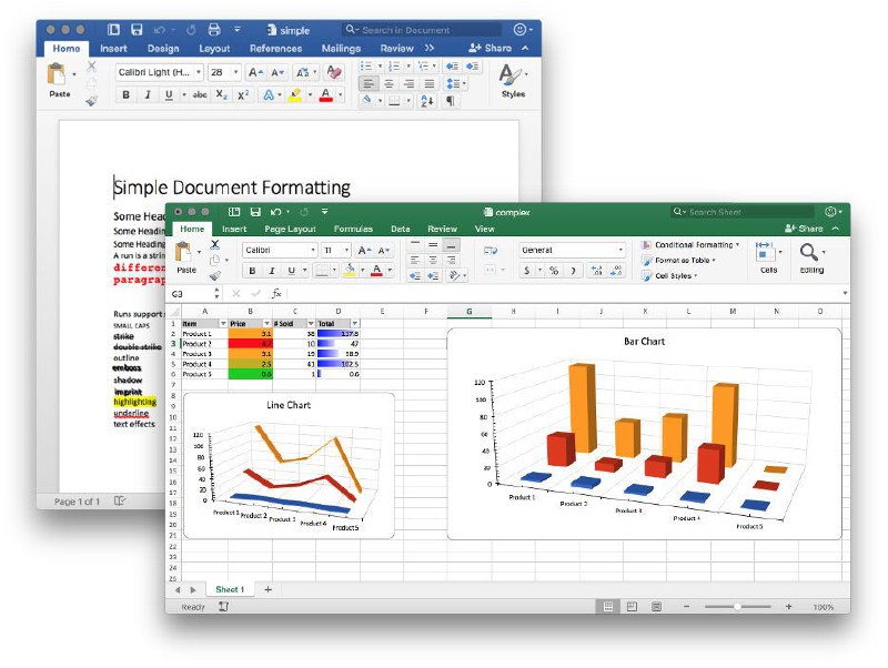 unioffice是一个用于创建Office Open XML文档（.docx、.xlsx 和 .pptx）的库