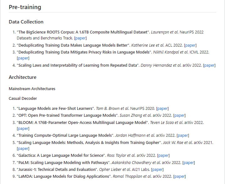 大型语言模型相关文献资源列表 | LLMSurvey大型语言模型相关文献资源列表 | LLMSurvey