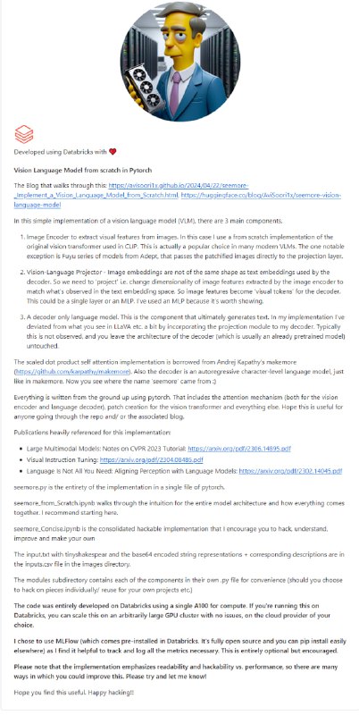 seemore：用 PyTorch 从头开始实现的视觉语言模型