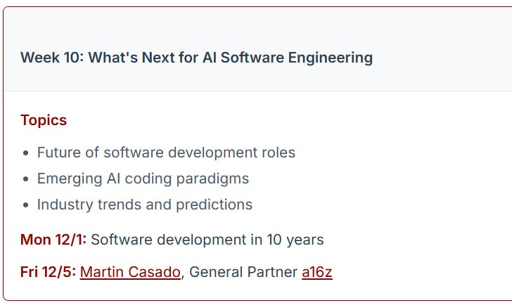 斯坦福新开设的一门教你如何利用LLM提高开发者的生产力的课程：现代软件开发者课程还在更新中，会逐步放出PPT等资料