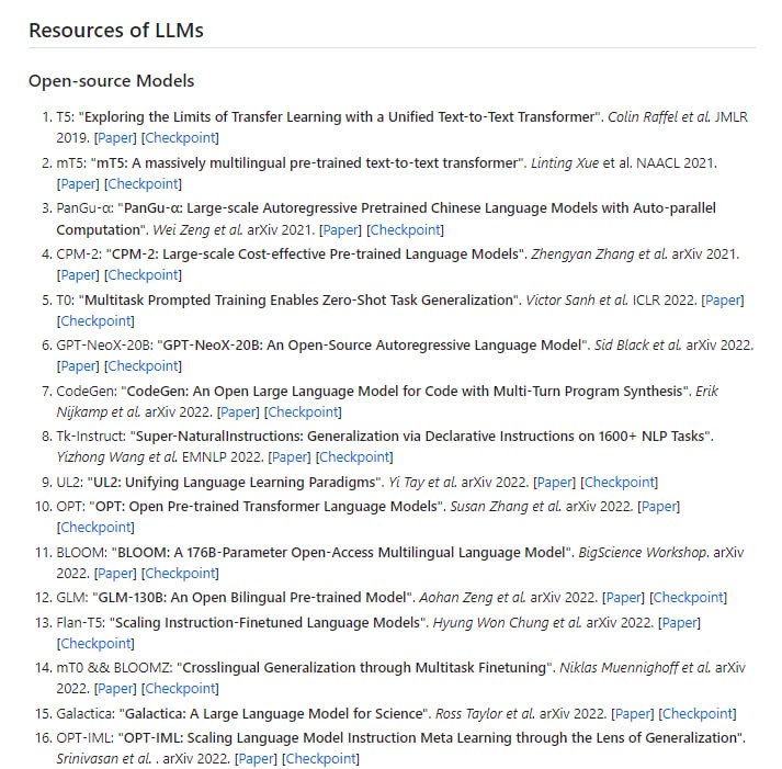 大型语言模型相关文献资源列表 | LLMSurvey大型语言模型相关文献资源列表 | LLMSurvey