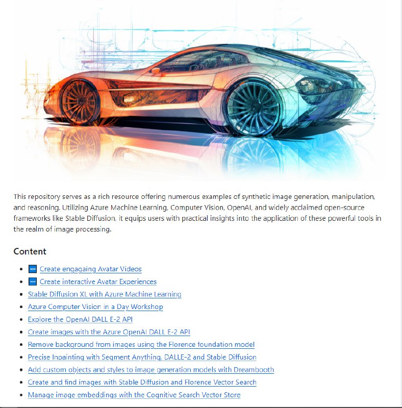 Vision AI Solution Accelerator：由微软推出的视觉AI加速器解决方案库,利用Azure机器学习、计算机视觉、OpenAI以及广泛普及的Stable Diffusion等开源框架，为用户提供大量有关生成式图像处理的案例与互动体验