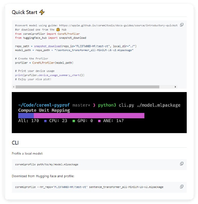 一款直接从Python对CoreML模型进行性能分析的工具，让模型优化更直观便捷，特色在于简洁的操作和直观的图表展示CoreML Profiler | #工具
