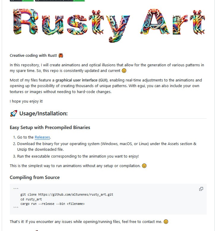 Rusty_Art：创意编码与视觉错觉的Rust项目，专注于生成各种图案的动画和视觉错觉，具有实时调整动画和创建独特图案的能力Rusty_Art：创意编码与视觉错觉的Rust项目，专注于生成各种图案的动画和视觉错觉，具有实时调整动画和创建独特图案的能力