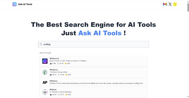 专为AI产品领域定制的尖端搜索引擎项目，提供最准确、全面、快速和智能的搜索体验，简化用户发现AI解决方案的过程AskAITools Community Edition | #搜索引擎专为AI产品领域定制的尖端搜索引擎项目，提供最准确、全面、快速和智能的搜索体验，简化用户发现AI解决方案的过程AskAITools Community Edition | #搜索引擎