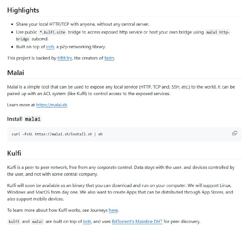 Kulfi & Malai：开源、去中心化的点对点互联网项目，让数据主权回归用户手中