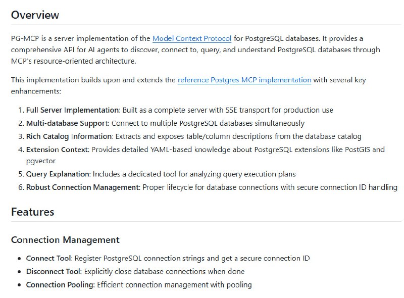 pg-mcp：为PostgreSQL数据库提供强大AI支持的Model Context Protocol服务器