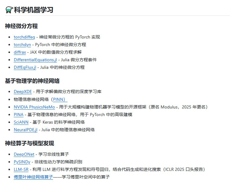 Awesome Al for Science - 科学领域的AI资源汇总这是一个由ai-boost维护的GitHub仓库，汇总了用于加速科学发现的AI工具、库、论文、数据集和框架，覆盖物理、化学、生物等多学科，包含20+分类资源