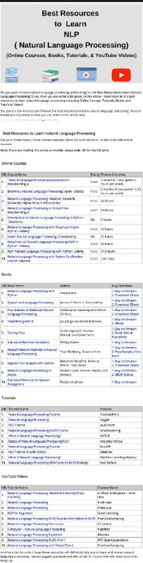 2021 NLP学习资源集锦 #NLP