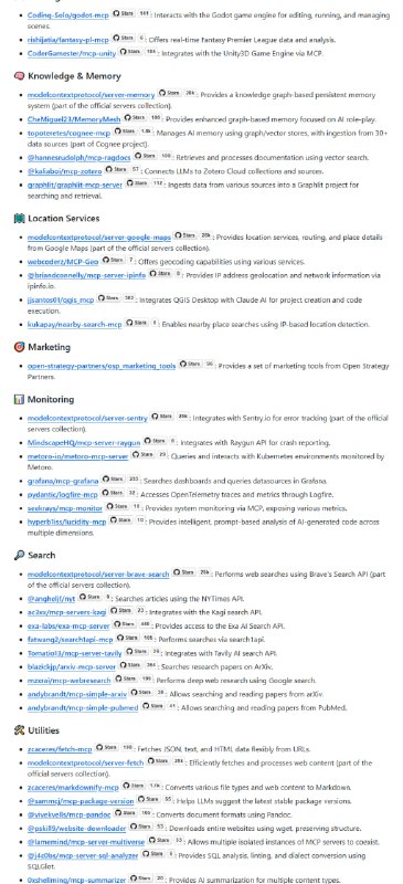 Awesome MCP Servers：为开发者提供全面的MCP服务器资源列表，助力快速接入和使用各类Agent