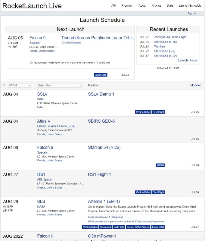 几个火箭发射时间预告网站 1、nextrocket.space 2、rocketlaunch.live3、spacelaunchschedule几个火箭发射时间预告网站 1、nextrocket.space 2、rocketlaunch.live3、spacelaunchschedule