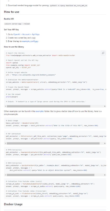 用于从各种信息源中提取知识并使用OpenAI的GPT-3模型生成答案的工具