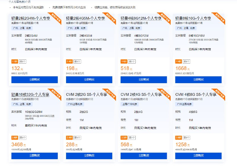 腾讯云的轻量最近放宽了策略