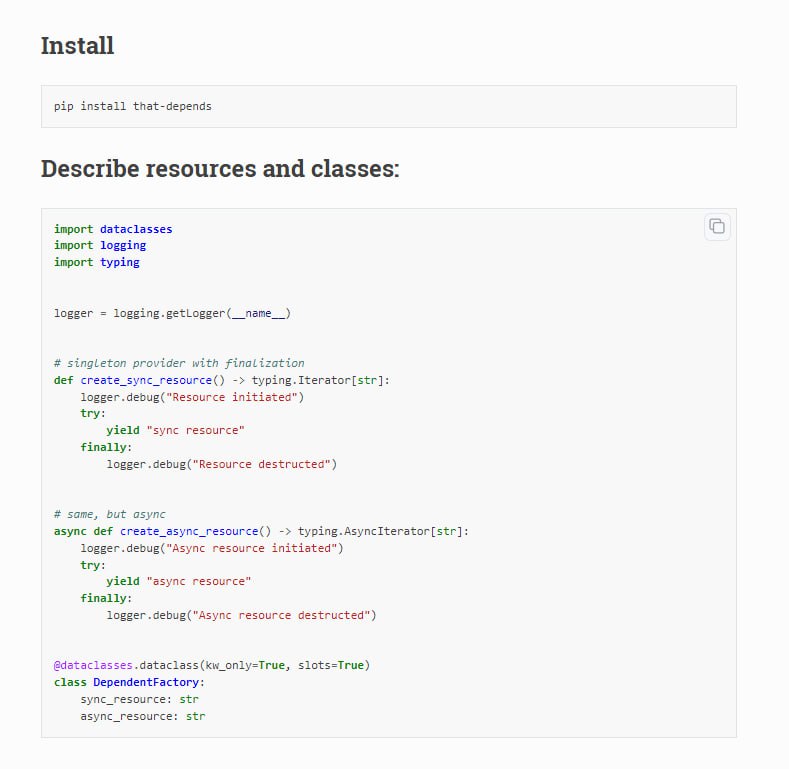 That Depends-Python依赖注入框架：简化项目依赖管理，支持异步编程，兼容FastAPI和LiteStar，无需手动配置依赖关系