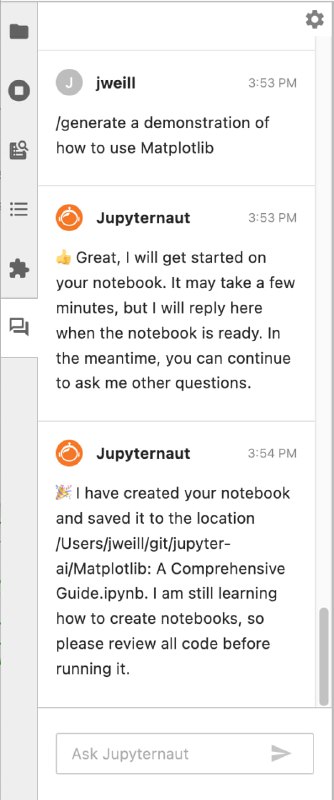 Jupyter发布官方子项目Jupyter AI，将生成式AI引入Jupyter notebooks，赋予用户解释和生成代码、修复错误、概括内容、询问关于本地文件的问题以及从自然语言提示生成整个notebook的能力