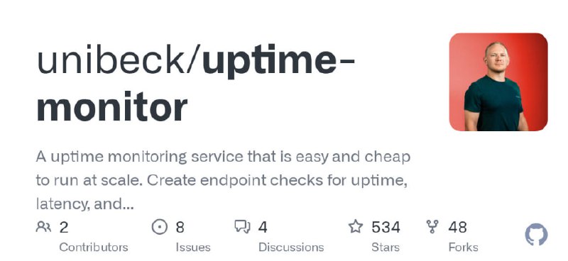 unibeck/uptime-monitor：一款低成本、高可扩展性的服务端监控工具，能轻松创建针对服务端点的可用性、延迟和状态码检查，并支持OpsGenie告警