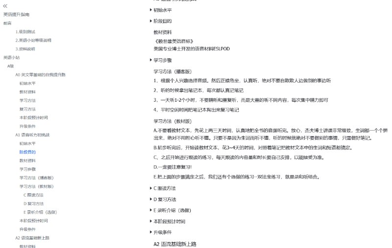 一份基于斯蒂芬·克拉申语言学理论的在线文档，为不同水平的英语自学者提供了结构化的学习路径