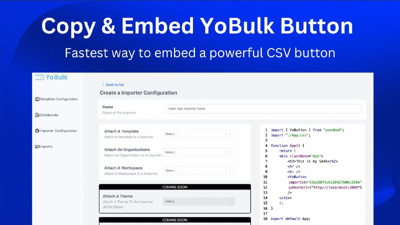 YoBulk：基于GPT3的智能 CSV 文件数据导入器，让 CSV 导入速度加快10倍YoBulk：基于GPT3的智能 CSV 文件数据导入器，让 CSV 导入速度加快10倍