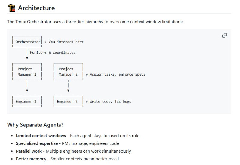 Tmux Orchestrator 让 Claude agents 实现真正的全天候自动化协作，打破传统单线程限制，开启多项目、多角色并行管理新模式